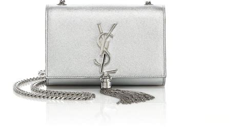 ysl silver monogram tassel bag|YSL black crossbody with tassel.